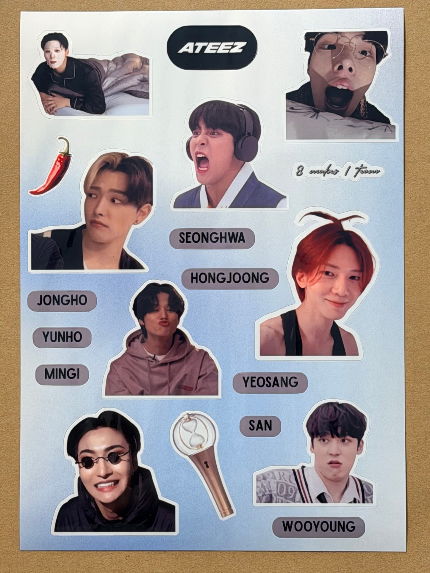 ATEEZ VINYL STICKER SHEET 1