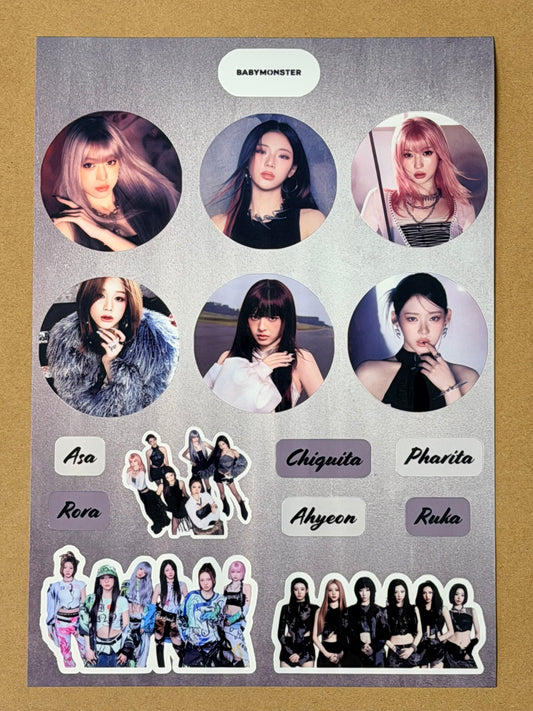 BABY MONSTER VINYL STICKER SHEET 2
