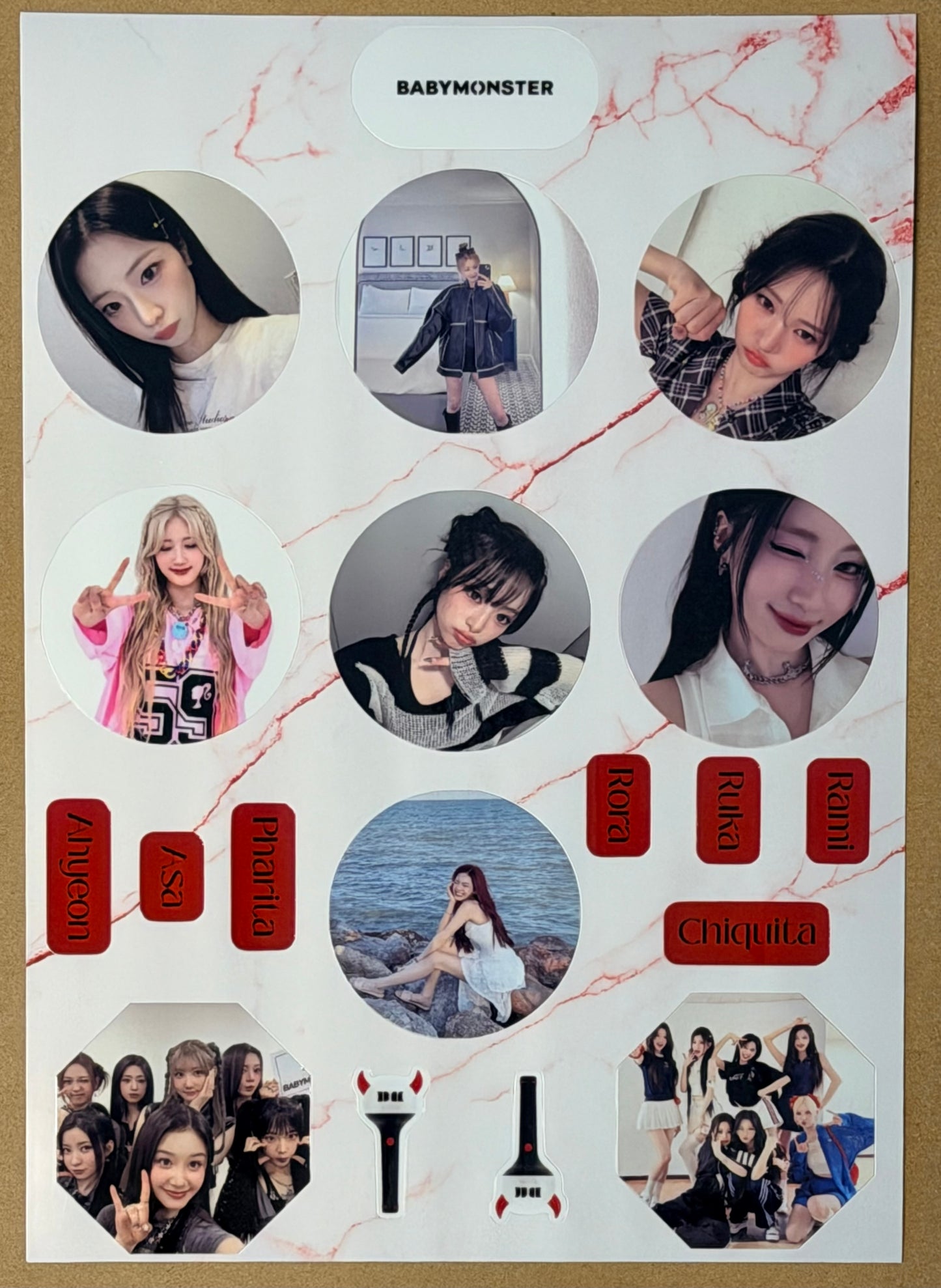BABY MONSTER VINYL STICKER SHEET 1