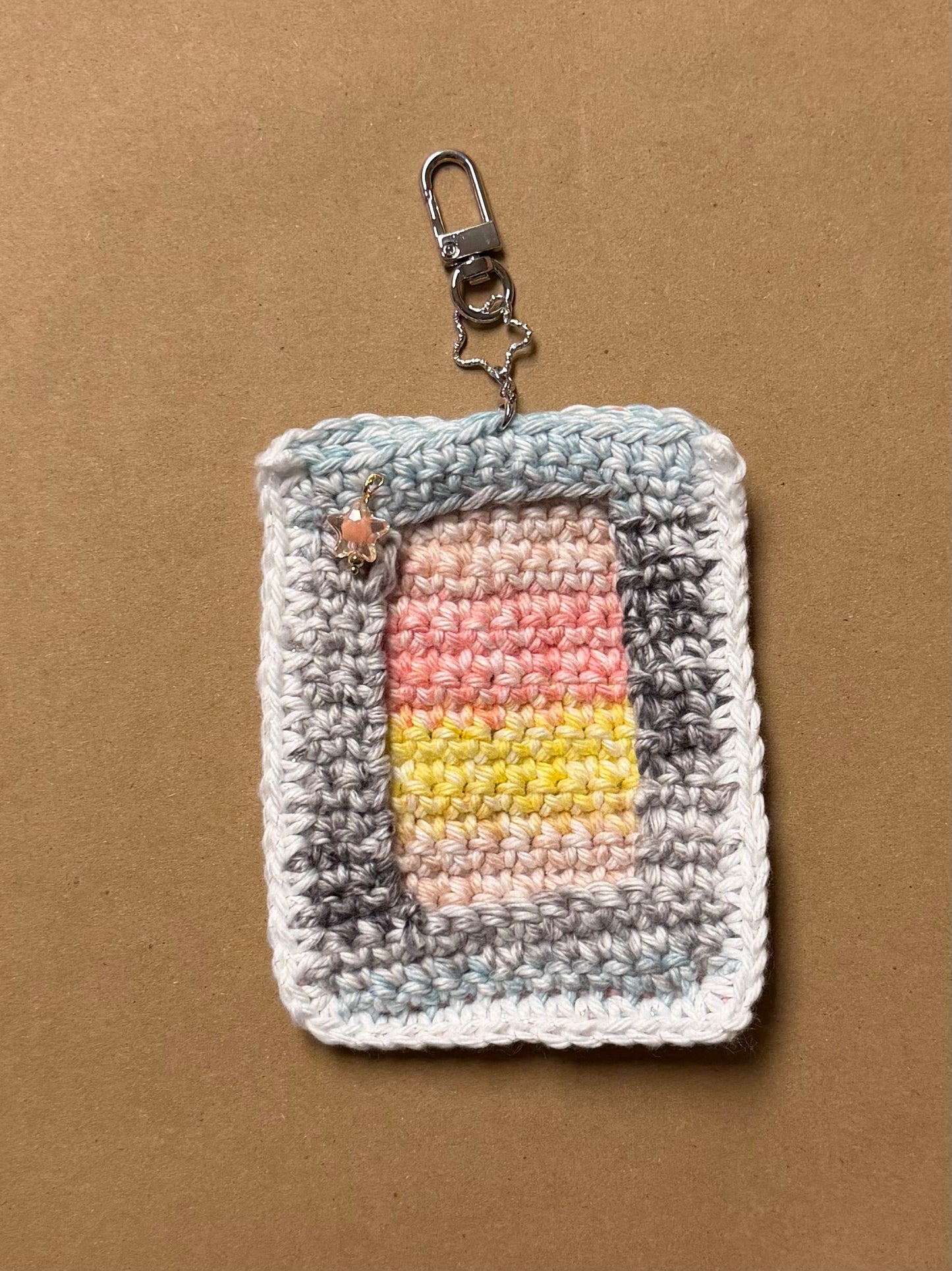 Crocheted Top Loader Holder-Multicolor with Star Pendant
