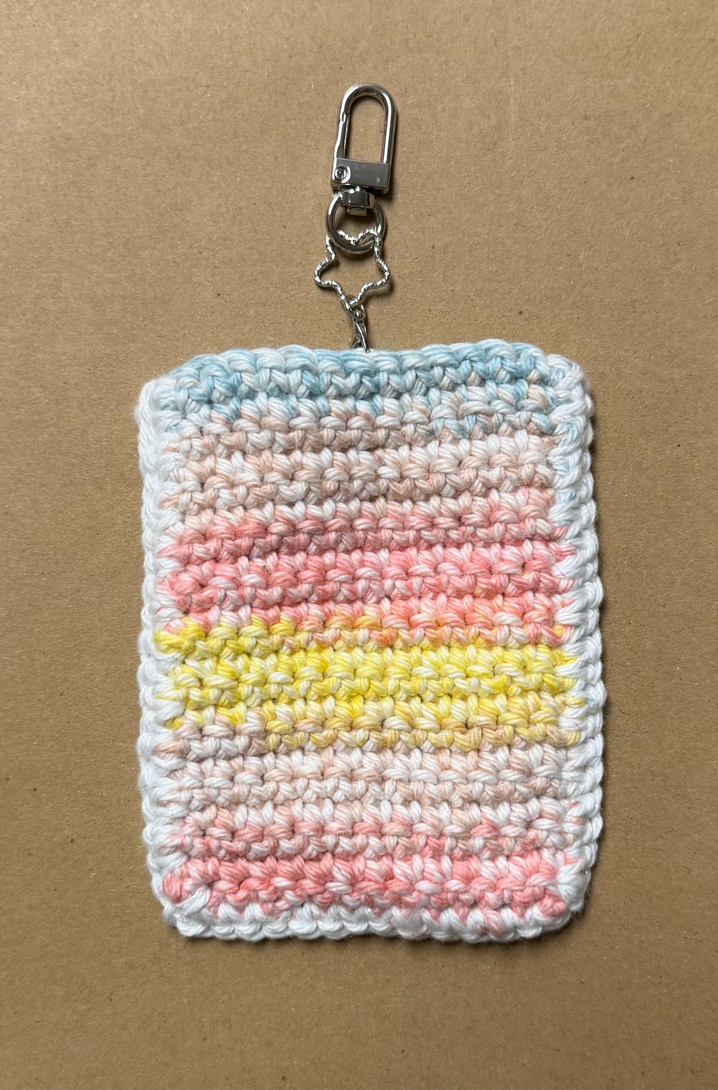 Crocheted Top Loader Holder-Multicolor with Star Pendant